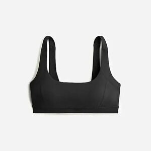 J.Crew CloudStretch scoopneck sports bra Black NWT XS